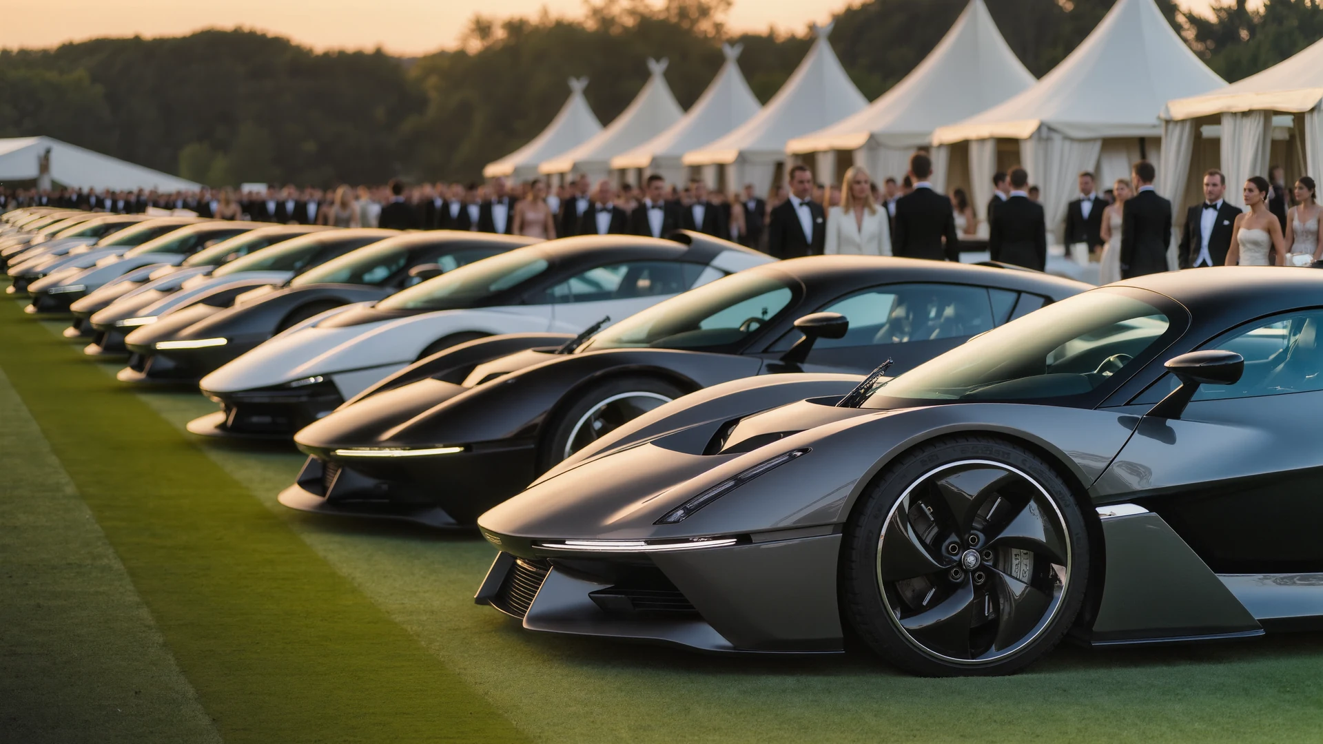 Supersportwagen bei einem Treffen vor Publikum